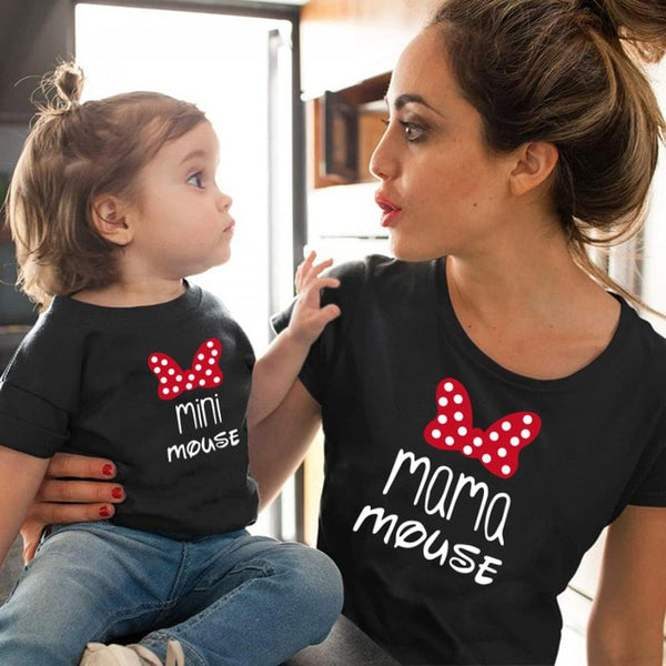 cut t-shirt Mama and Mini mouse